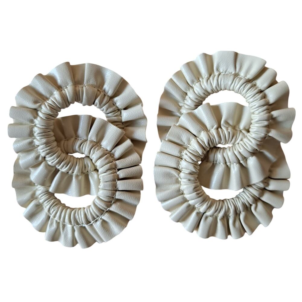 Tuckernuck Cream Leather Carraway Earrings - One Size